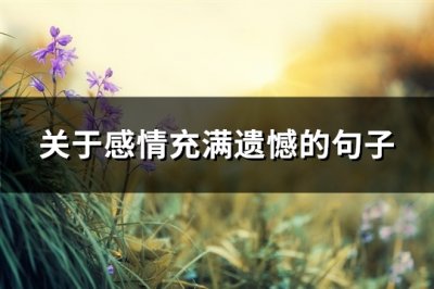 ​关于感情充满遗憾的句子(实用84句)