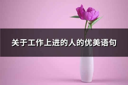 关于工作上进的人的优美语句(86句)