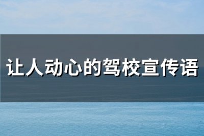 ​让人动心的驾校宣传语(164句)
