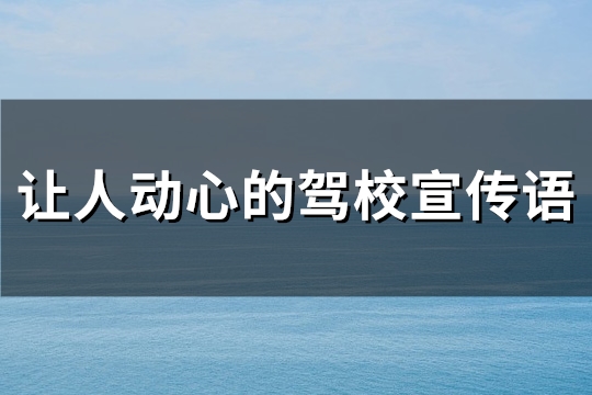让人动心的驾校宣传语(164句)