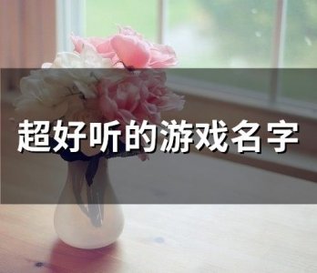 ​超好听的游戏名字(精选221个)