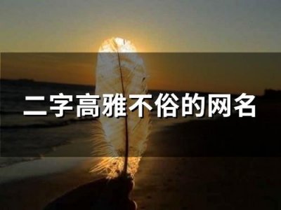 ​二字高雅不俗的网名(155个)